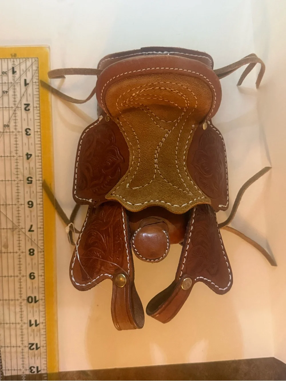 Vintage Miniature Leather Saddle